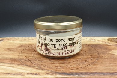 Pâté de porc noir de Bigorre aux cèpes Poids: 180g - Prix au kilo € TTC : 27,80 €/Kg - 1